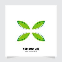 plano emblema logotipo Projeto para agricultura com a conceito do verde folhas vetor. verde natureza logotipo usava para agrícola sistemas, agricultores, e plantação produtos. logotipo modelo. vetor