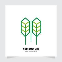 plano emblema logotipo Projeto para agricultura com a conceito do verde folhas vetor. verde natureza logotipo usava para agrícola sistemas, agricultores, e plantação produtos. logotipo modelo. vetor