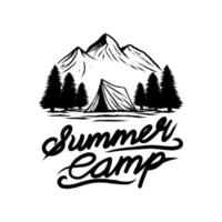 ilustração vetorial acampamento aventura verão