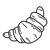 mão desenhado rabisco croissant ícone. esboço vetor ilustração do pastelaria, padaria produtos, lanche