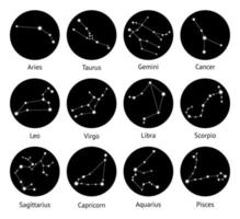 signos de estrela do horóscopo do zodíaco ilustrações vetoriais. vetor