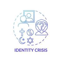 ícone de conceito de gradiente azul de crise de identidade vetor