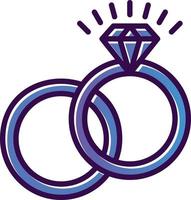 design de ícone vetorial de anéis de casamento vetor