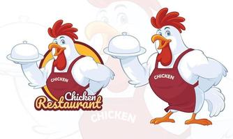 desenho de mascote de frango para restaurante vetor