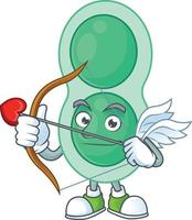 desenho animado personagem do verde estreptococo pneumonia vetor