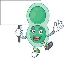 desenho animado personagem do verde estreptococo pneumonia vetor