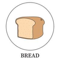 pão torrado realista em fundo branco - vetor