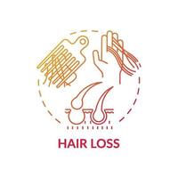 ícone do conceito de queda de cabelo vetor