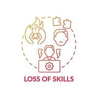 ícone do conceito de perda de habilidades vetor