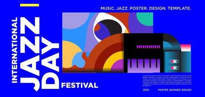 vetor colorido design de banner do dia internacional de jazz