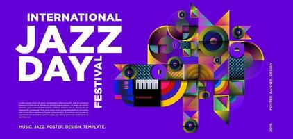 vetor colorido design de banner do dia internacional de jazz