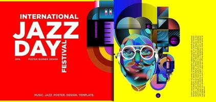 vetor colorido design de banner do dia internacional de jazz