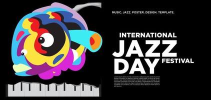 vetor colorido design de banner do dia internacional de jazz