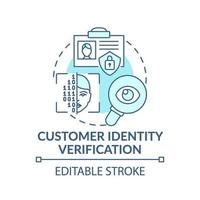 ícone do conceito de verificação de identidade do cliente vetor