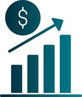 design de ícone vetorial de aumento de receita vetor