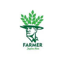 agricultor logotipo vetor modelo ilustração