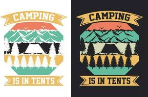 acampamento t camisa Projeto agrupar camiseta Projeto para acampamento amante vetor