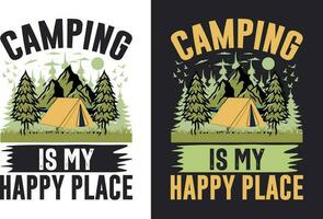 criativo retro vintage acampamento t camisa Projeto livre download, acampamento elementos livre baixar vetor