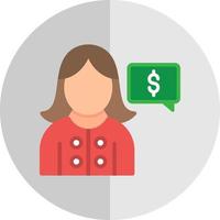 design de ícone de vetor de consultor financeiro feminino