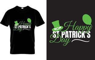 st. patrick's dia letras camiseta Projeto vetor