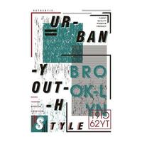 Brooklyn urbano juventude estilo texto quadro, Armação gráfico vetor impressão