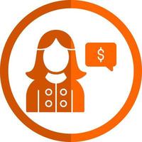 design de ícone de vetor de consultor financeiro feminino
