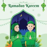 Ramadã kareem islâmico fundo vetor. feliz islâmico Novo hijri ano. gráfico Projeto para a decoração do presente certificados, faixas e folheto. vetor