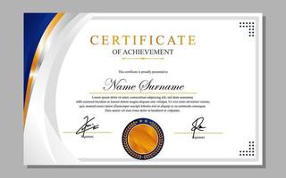 certificado Projeto simples moderno a4 luxo certificado azul ouro cor vetor