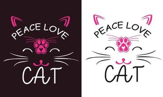 Paz amor gato t camisa Projeto vetor