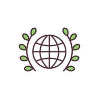 ícone de cor rgb da paz mundial vetor