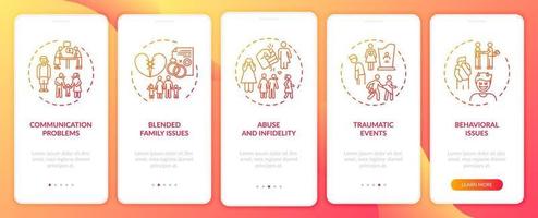 tipos de terapia familiar on-line de integração tela da página do aplicativo móvel com conceitos