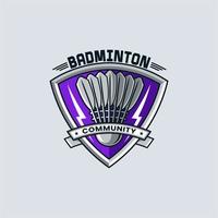 badminton esporte emblema logotipo vetor