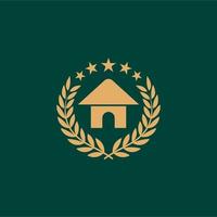casa e trigo emblema logotipo vetor