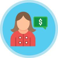 design de ícone de vetor de consultor financeiro feminino