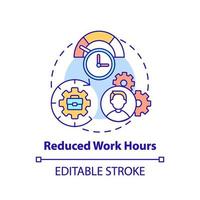 ícone do conceito de horas de trabalho reduzidas vetor