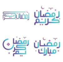 elegante gradiente Ramadã kareem vetor Projeto com islâmico caligrafia.