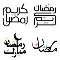 elegante Preto Ramadã kareem vetor ilustração dentro árabe caligrafia.