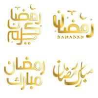 vetor ilustração do dourado Ramadã kareem desejos para muçulmano celebrações.