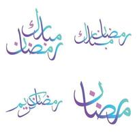 comemoro Ramadã kareem com elegante gradiente caligrafia vetor Projeto.