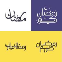 vetor pacote do simples árabe caligrafia para a comemorar a piedosos mês do Ramadã com moderno estilo.