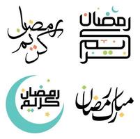 vetor ilustração do Ramadã kareem desejos com Preto árabe tipografia.