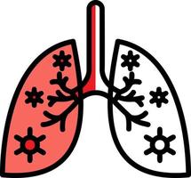 design de ícone de vetor de infecção pulmonar