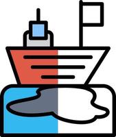 design de ícone de vetor de derramamento de óleo no oceano