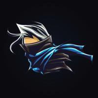 ilustração de arte de guerreiro ninja vetor
