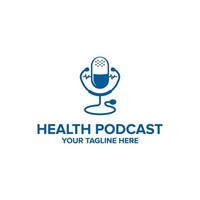 médico saúde podcast logotipo vetor. médico podcast ou médico podcast vetor
