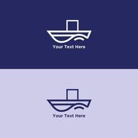 marinho navio simples logotipo Projeto vetor