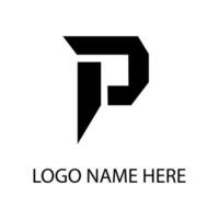 futurista carta p logotipo Projeto vetor