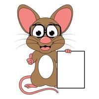 desenho de animal rato fofo vetor
