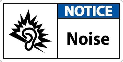 aviso prévio ruído símbolo placa em branco fundo vetor
