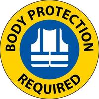 corpo proteção requeridos placa em branco fundo vetor